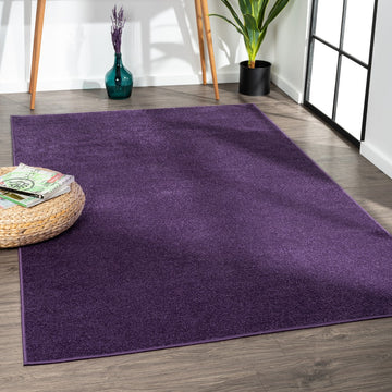 Haze Solid Low-pile Area Rug Purple